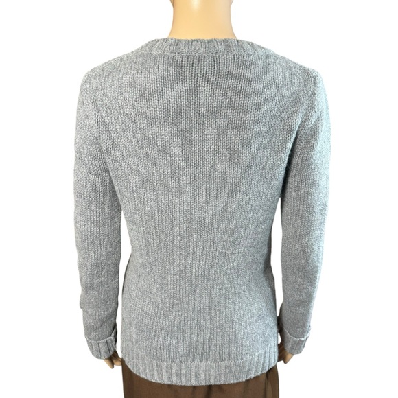 Fossil Wool Cashmere Blend Grey Beaded Sweater Size S - Picture 5 of 9